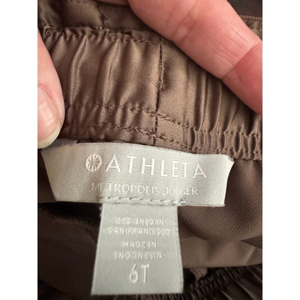 Athleta Metropolis Joggers Mineral Brown Travel Commute Lounge Size 6 Tall - Picture 11 of 11